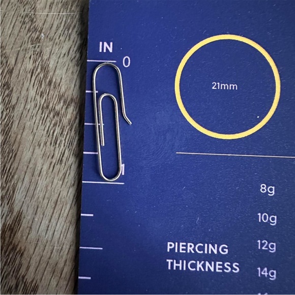 14k Solid Gold Paperclip Earrings - Picture 6 of 6